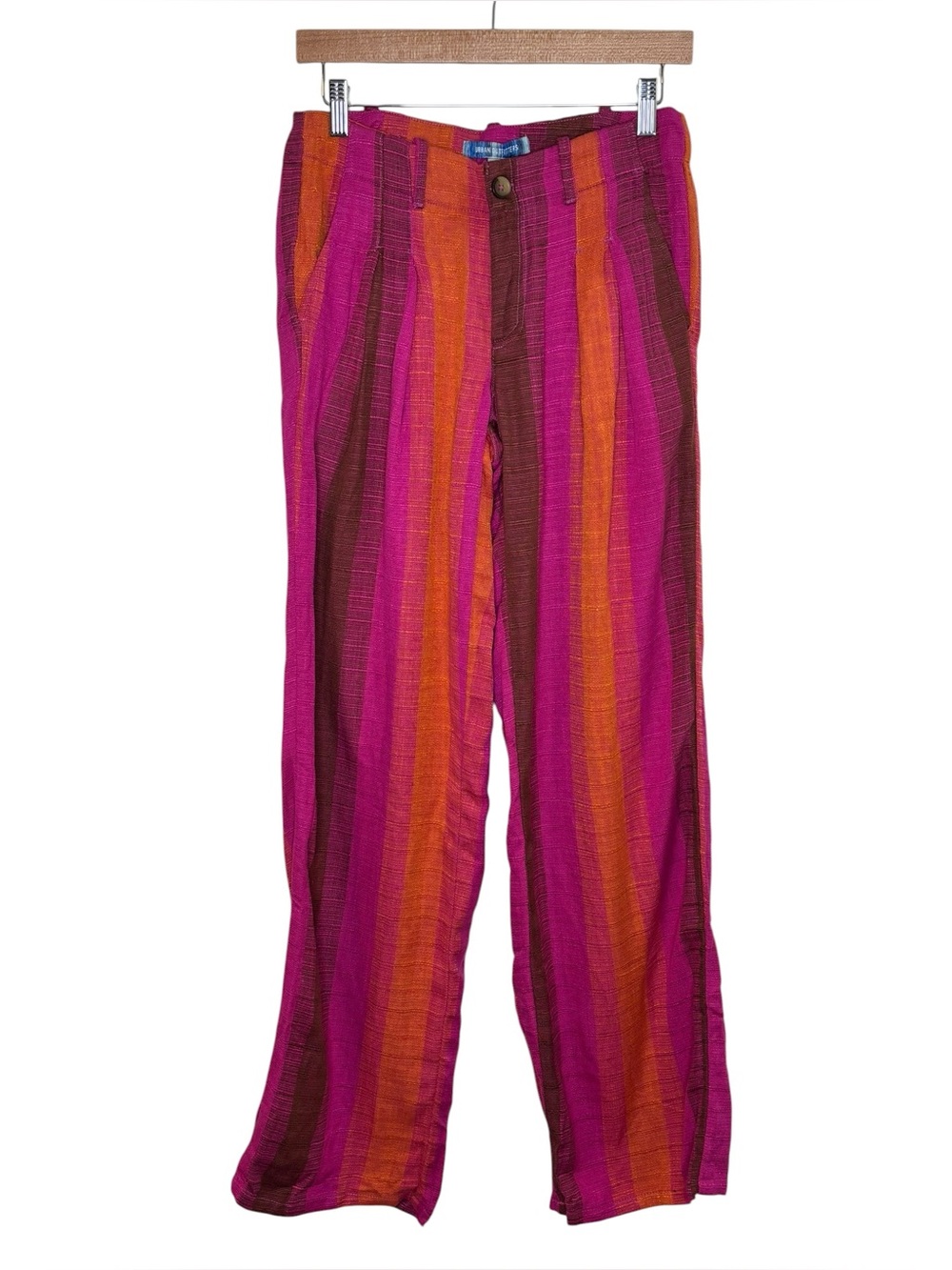 Urban Outfitters pants pink orange stripe pleated size 0